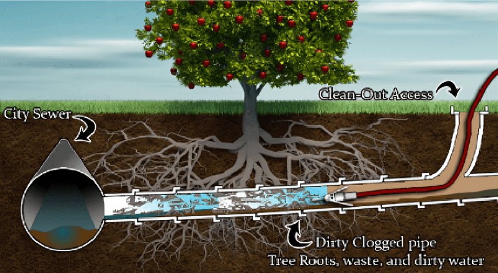 Root and Debris Removal with Hydro-Jetting